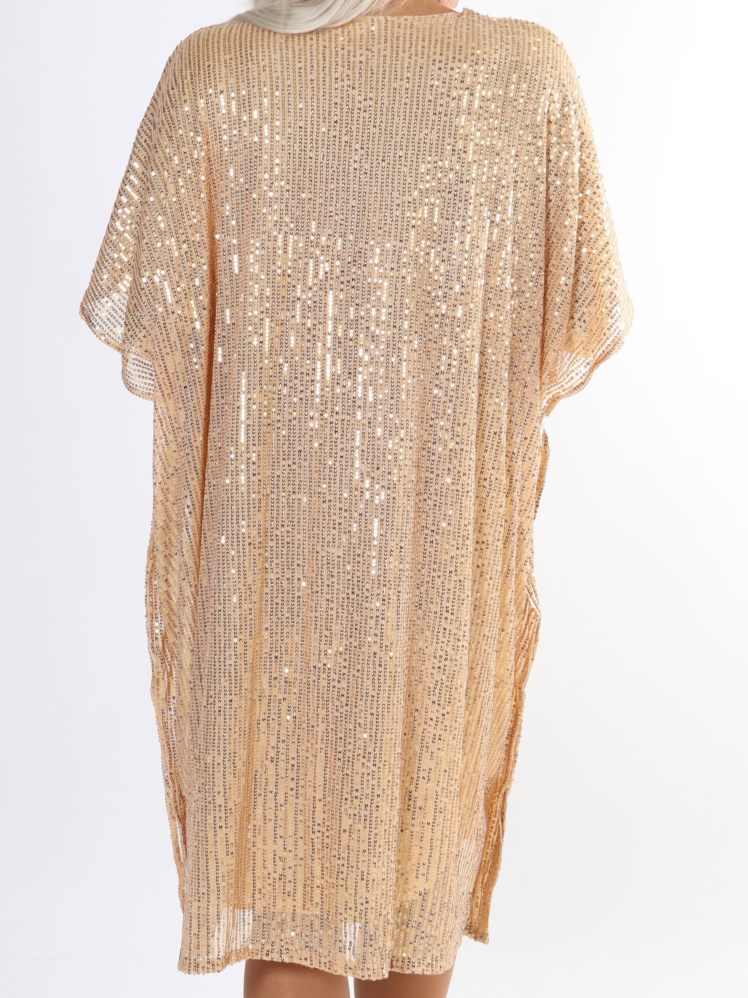 Azmina - Plus size tunikakjole i løs pasform med pailletter